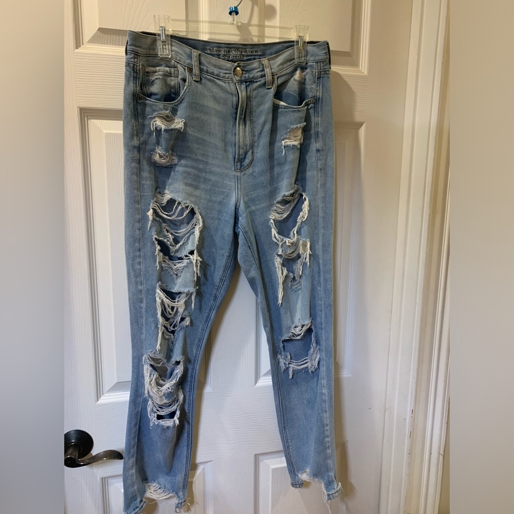 American Eagle Outfitters Light Blue Denim Mom Jean size 12